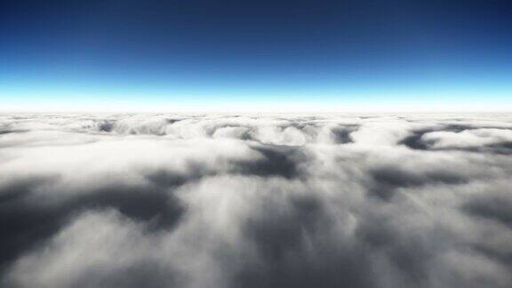 飞机在云层之上飞行运动
