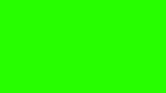 水墨水彩颜料飞溅过渡在色度键绿色屏幕背景上颜料飞溅