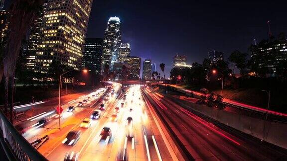 时间流逝的市中心洛杉矶-高清视频