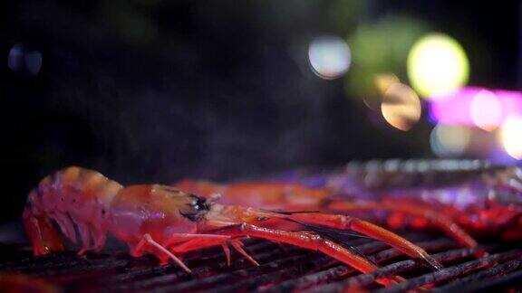 火烤虾慢动作