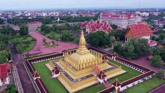 鸟瞰PhaThatLuang(金塔)万象老挝