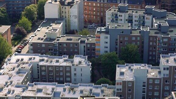 德国汉堡的现代住宅建筑鸟瞰图