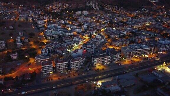 Güzelbahçeızmir城市夜景鸟瞰图