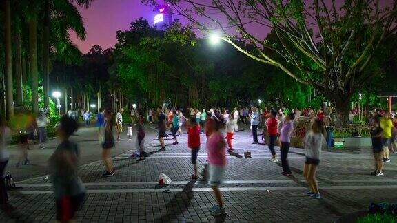 夜景深圳莲花山公园运动会全景4k时间跨度的中国