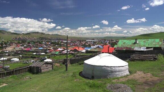 蒙古南西伯利亚的传统多彩的城市住宅