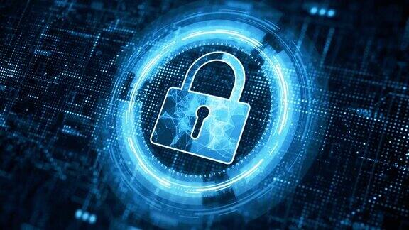 挂锁图标网络安全数字数据网络保护未来技术数字数据全球网络连接背景概念