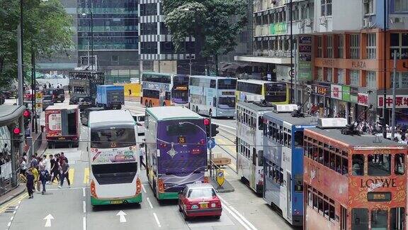 时间流逝香港商务区的交通情况