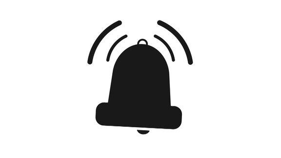 响铃动画黑色的通知铃声响的象征新消息动画传入的消息提醒标志