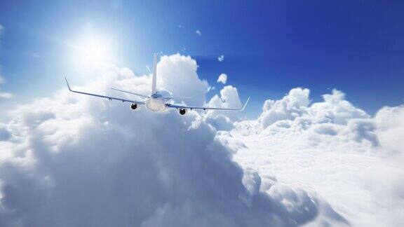 飞机在云层之上完美的循环