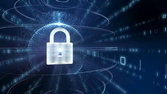 隐私概念:数字背景上的封闭式数字锁3d演示保护网络安全形象