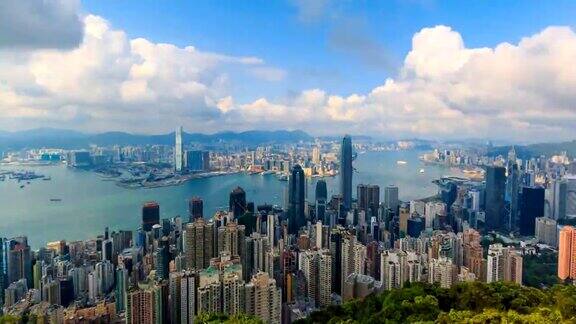 香港城市景观最高点延时镜头(摇摄)