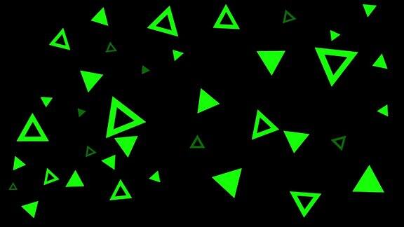 绿色三角形图案图标标志时髦抽象图案抽象三维几何形状循环动画现代背景无缝运动设计屏幕保护程序背景4k动画海报横幅孟菲斯极简旋转物体