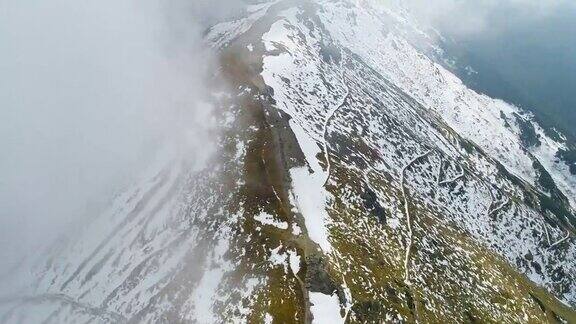 kasproyWierch在塔特拉山脉的无人机视角
