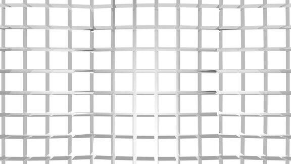 抽象的白色三维块或立方体运动背景