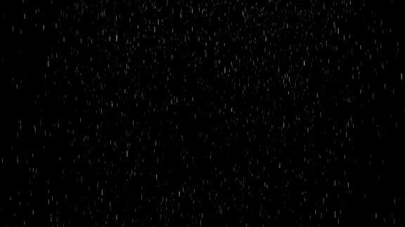 雨动画在黑色背景覆盖阿尔法通道