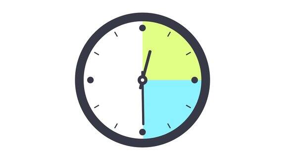 时钟时间间隔循环60分钟每15分钟用不同的颜色高亮