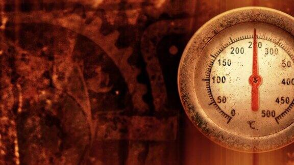 温度计显示温度上升到几百摄氏度