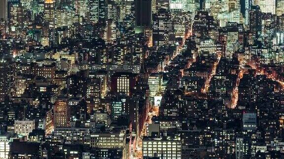 HAZO照亮曼哈顿纽约夜晚的摩天大楼