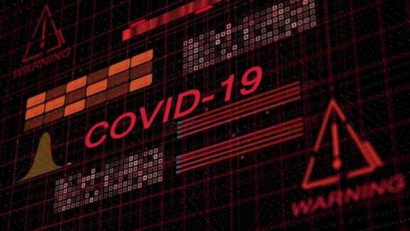 COVID-19冠状病毒文本与HUD警报动画