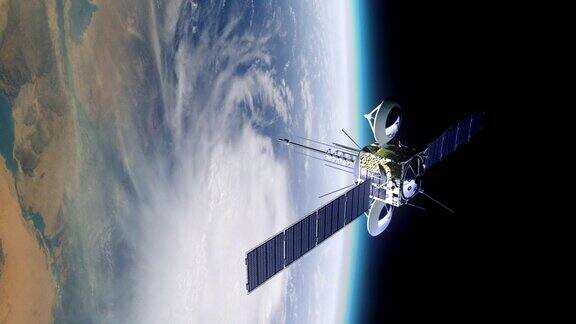 地球轨道上的通信卫星