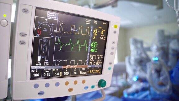 监测病人的生命体征医院心率监测器的特写
