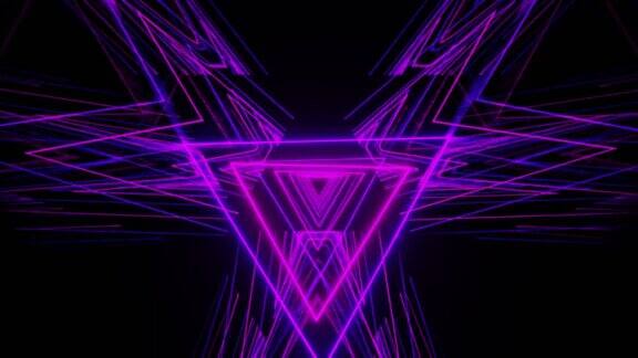 粉红色和紫色旋转三角形隧道背景VJ循环