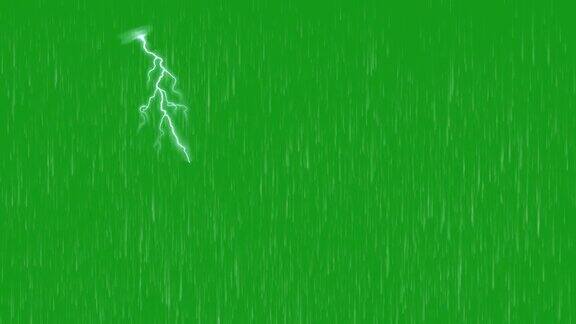雨运动图形与绿色屏幕背景