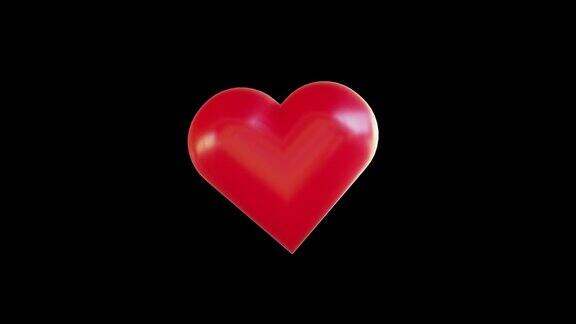 红亮的心怦怦跳4k无缝视频2月14日情人节特殊的节日概念