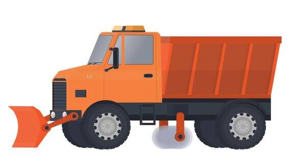 雪犁卡车动画特殊的汽车卡通