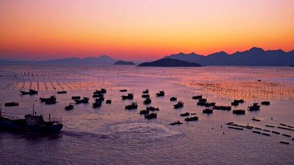 日落海景在霞浦中国全景