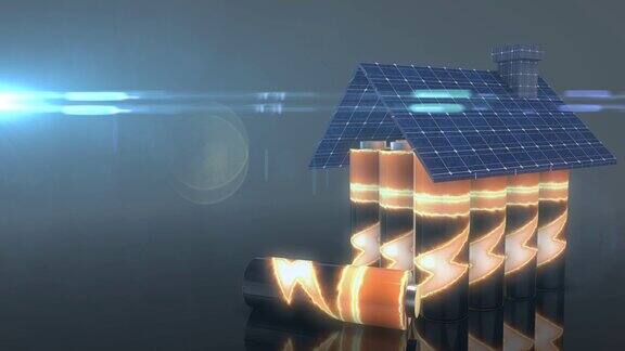 光伏电池太阳能板绿色可再生能源存储未来3d渲染