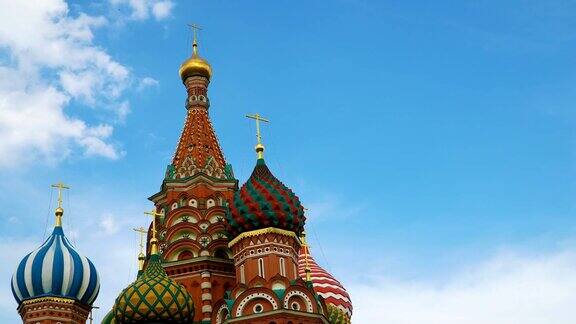 莫斯科红场克里姆林宫和圣巴西尔大教堂延时拍摄
