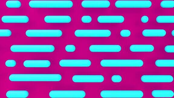 几何移动的蓝色形状抽象的粉红色背景在极简主义条纹图案的背景运动设计线条模式用于宣传和展示3d无缝循环动画4K