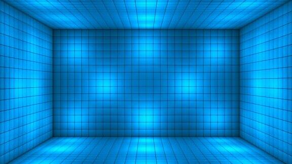 广播高科技闪烁照明立方体房间舞台蓝色事件3D可循环4K