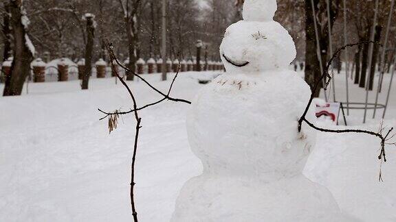 冬天公园里的雪人