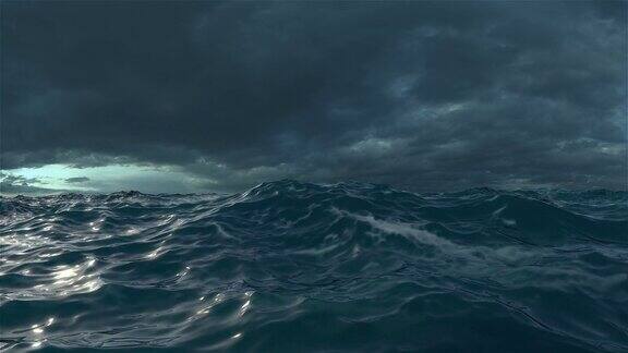 暴风雨中的海浪
