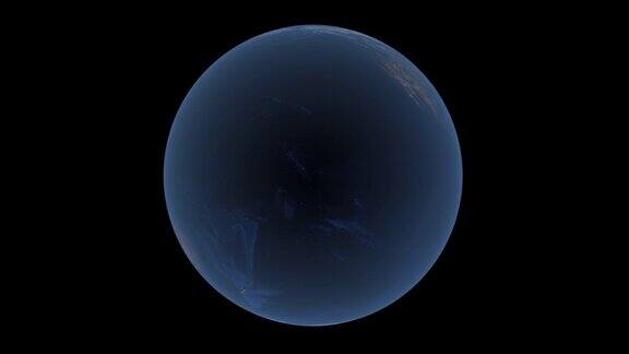 行星地球在透明的背景上旋转4kprores与alpha