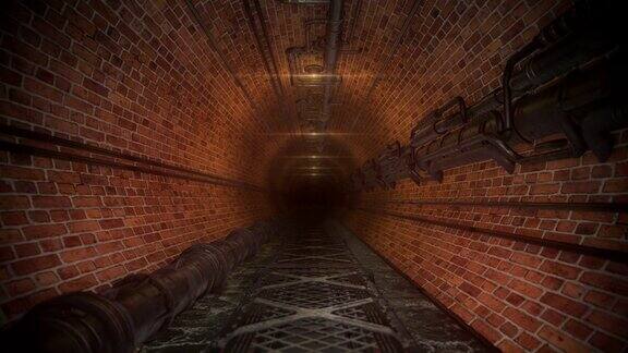 令人毛骨悚然的砖制工业下水道隧道
