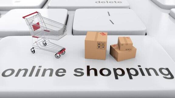 购物车和网上购物订单在网上电子商店电子商务3d