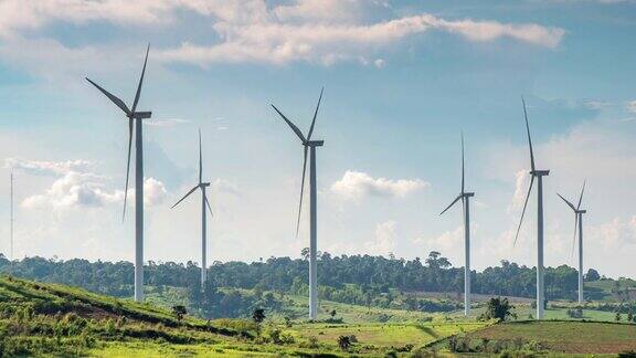 风力涡轮机的时间流逝替代能源