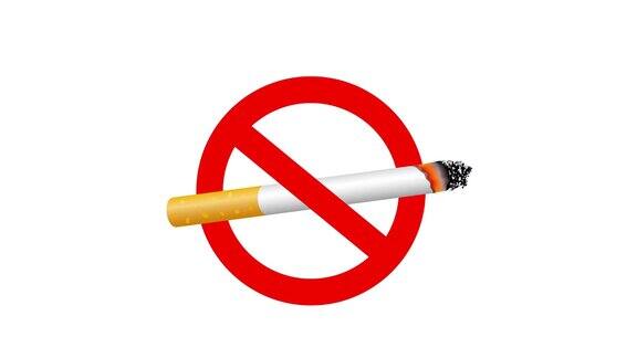 公共场所禁止吸烟的标志香烟被划上一个带条的红圈