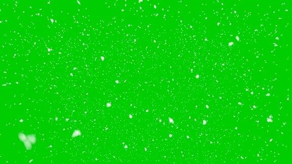 雪花飘落动画绿屏