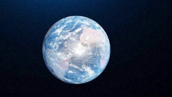 抽象动画美丽的行星地球在空间旋转动画行星绕轴心的完全公转