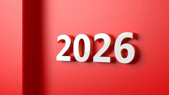2026年新年概念红色背景