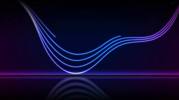 蓝色紫色霓虹波抽象技术运动背景