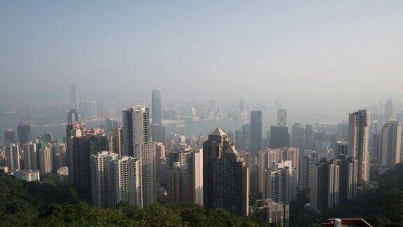 4K时间推移:山顶俯瞰香港城市