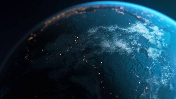 夜晚的非洲从太空看地球