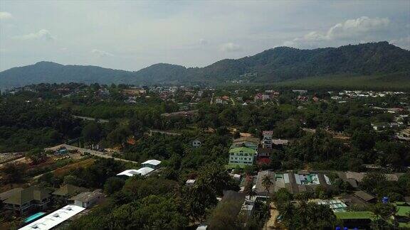 白天普吉岛空中海岸线风筝学校全景4k泰国