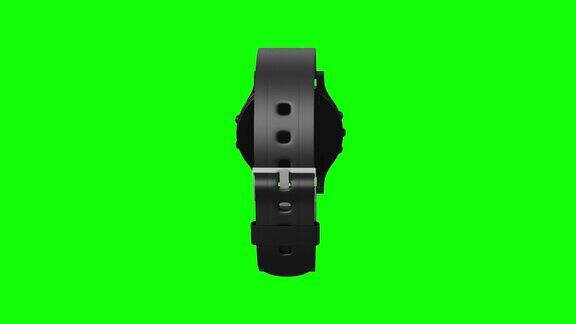 绿色背景的智能手表孤立的3d渲染