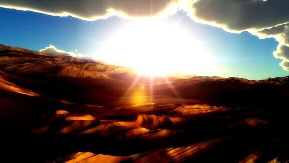 飞越沙漠日落